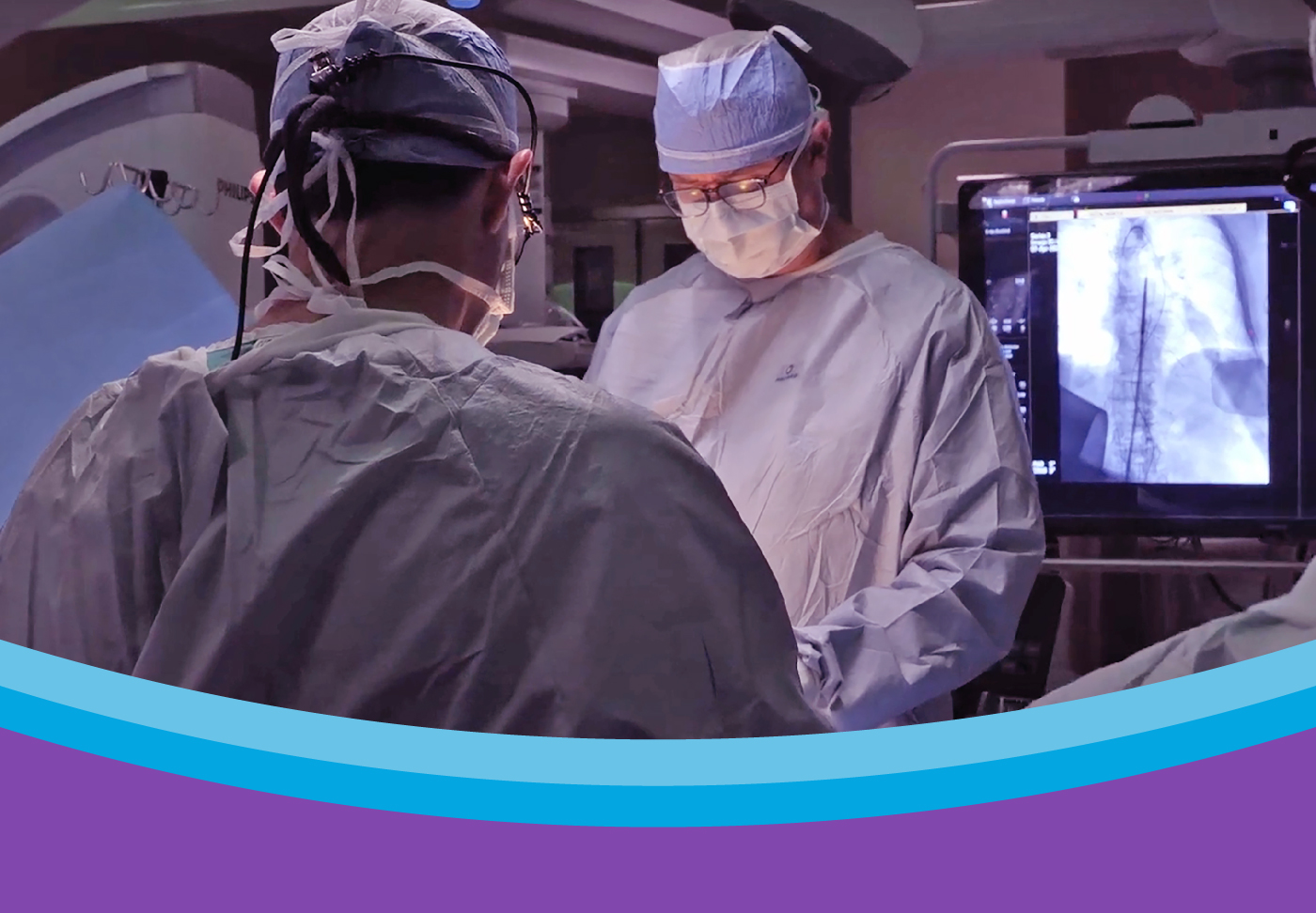 Aortic Experts & AI Identify Thousands with Hidden Aneurysms Two aortic specialists in Wellstar’s Comprehensive Aortic Program perform a complex aneurysm procedure together.