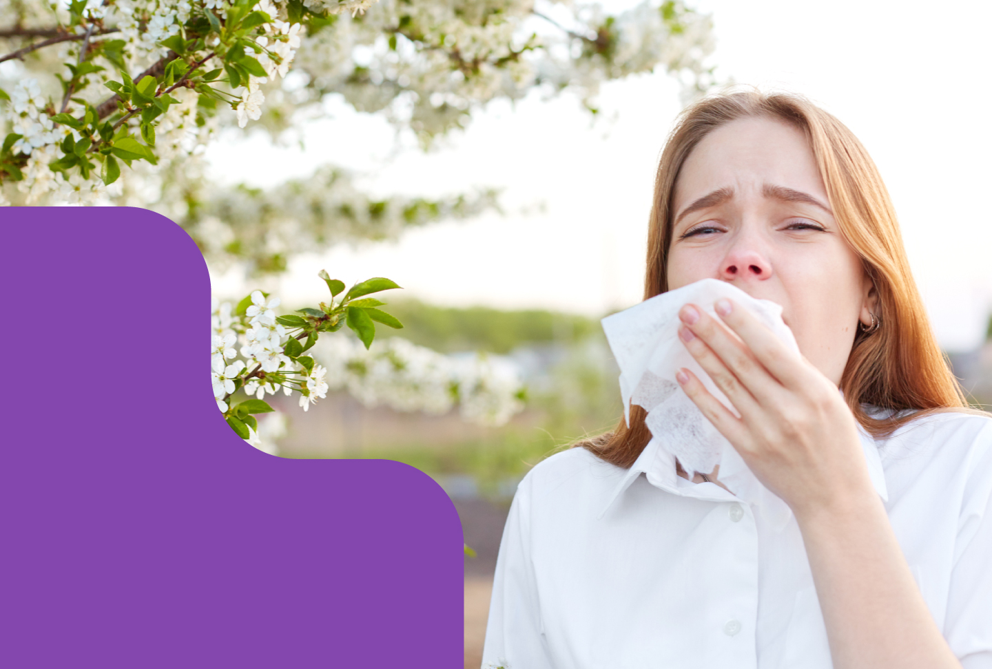 Keep Your Seasonal Allergies Under Control Woman sneezing.