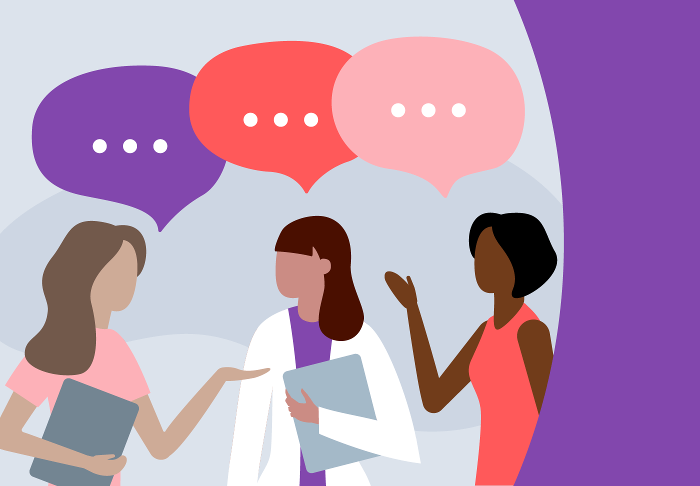 A Candid Talk About Your Breasts A group of female providers chatting