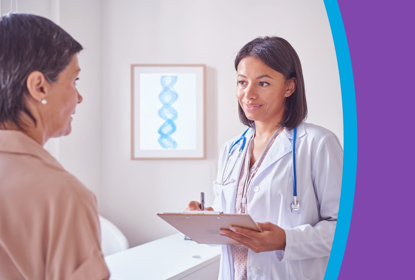 Partner with Wellstar Center for Genetics to Reduce Your Risk of Cancer Clinician speaking with patient