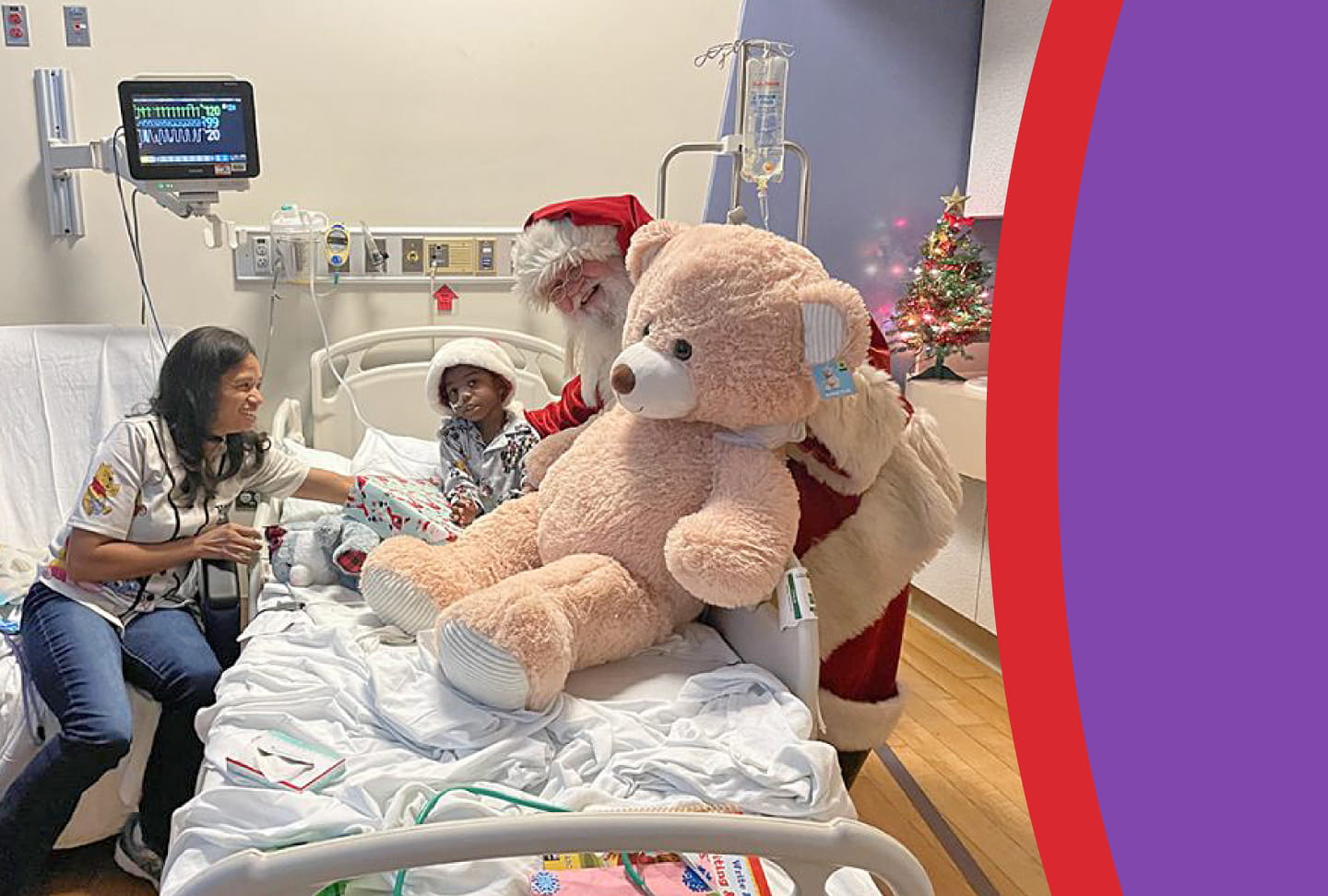 Santa Claus Visits Patients at Wellstar Children’s Hospital of Georgia A friendly image of Santa