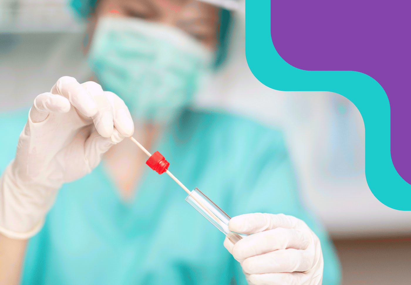 Know Where to Go for COVID-19 Care provider preparing COVID-19 test