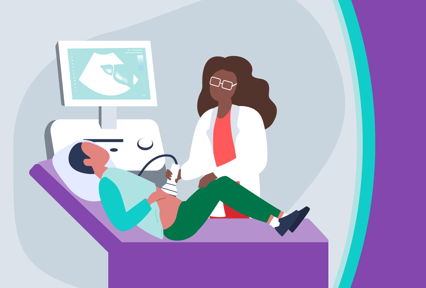 Innovative Technology at Wellstar Enhances Liver Health Illustration of provider scanning liver