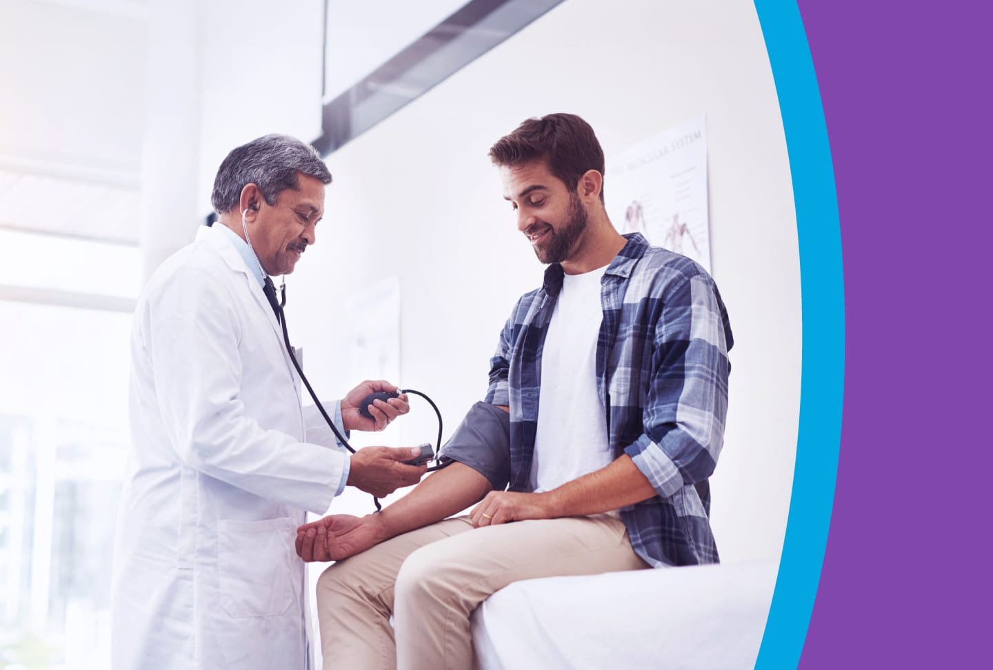 Hey Man, Make Health Your Habit Provider taking patient's blood pressure