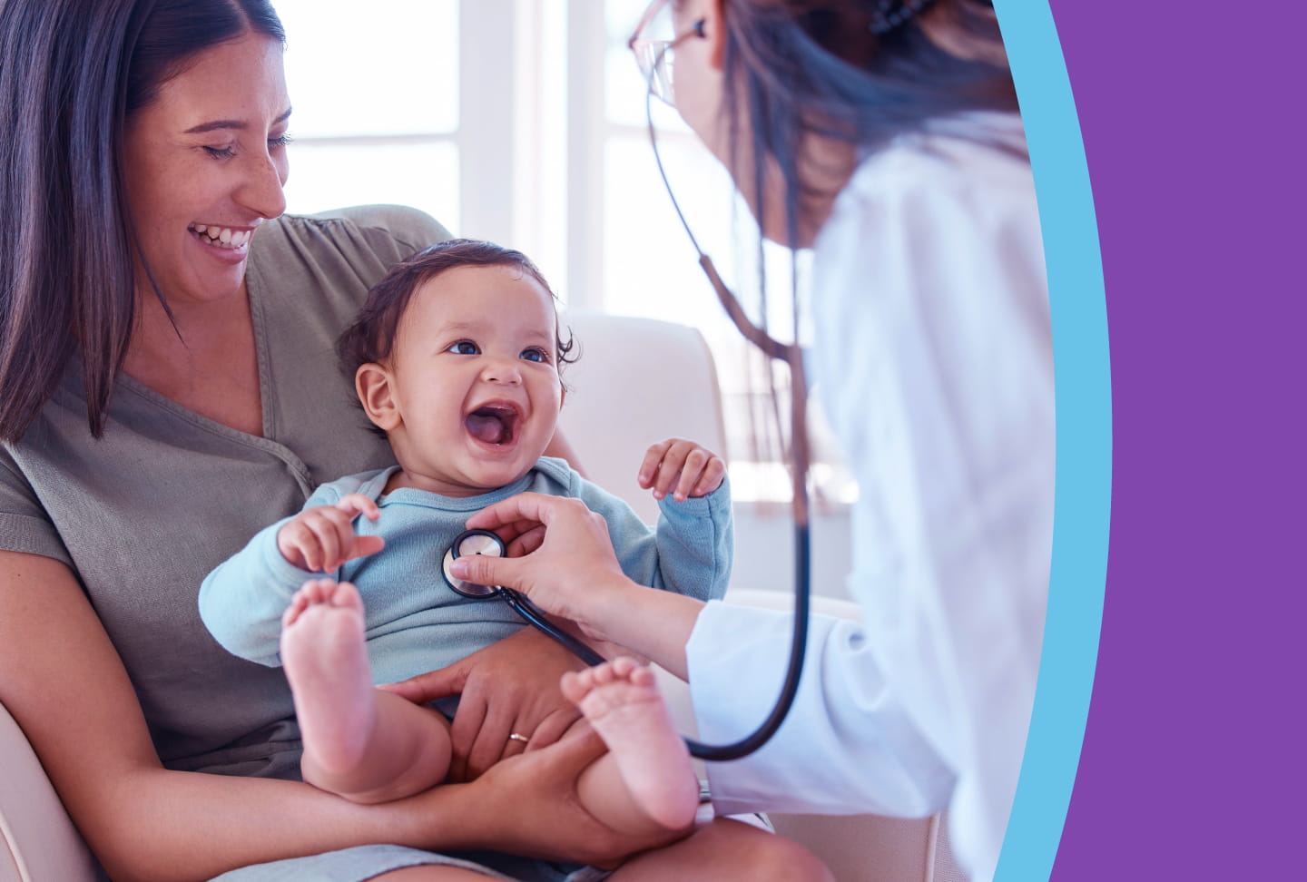 Wellstar Receives $5.5M Healthy Start Grant to Improve Maternal Outcomes in West Georgia Person holding child, doctor listening to child's heart with stethoscope