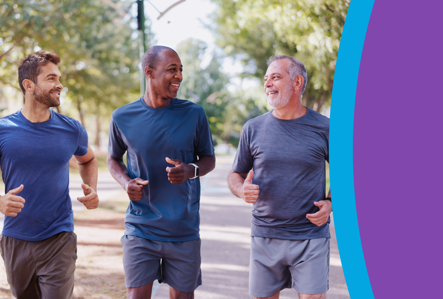 Your Men’s Health Playbook Group of men of different ages jogging.