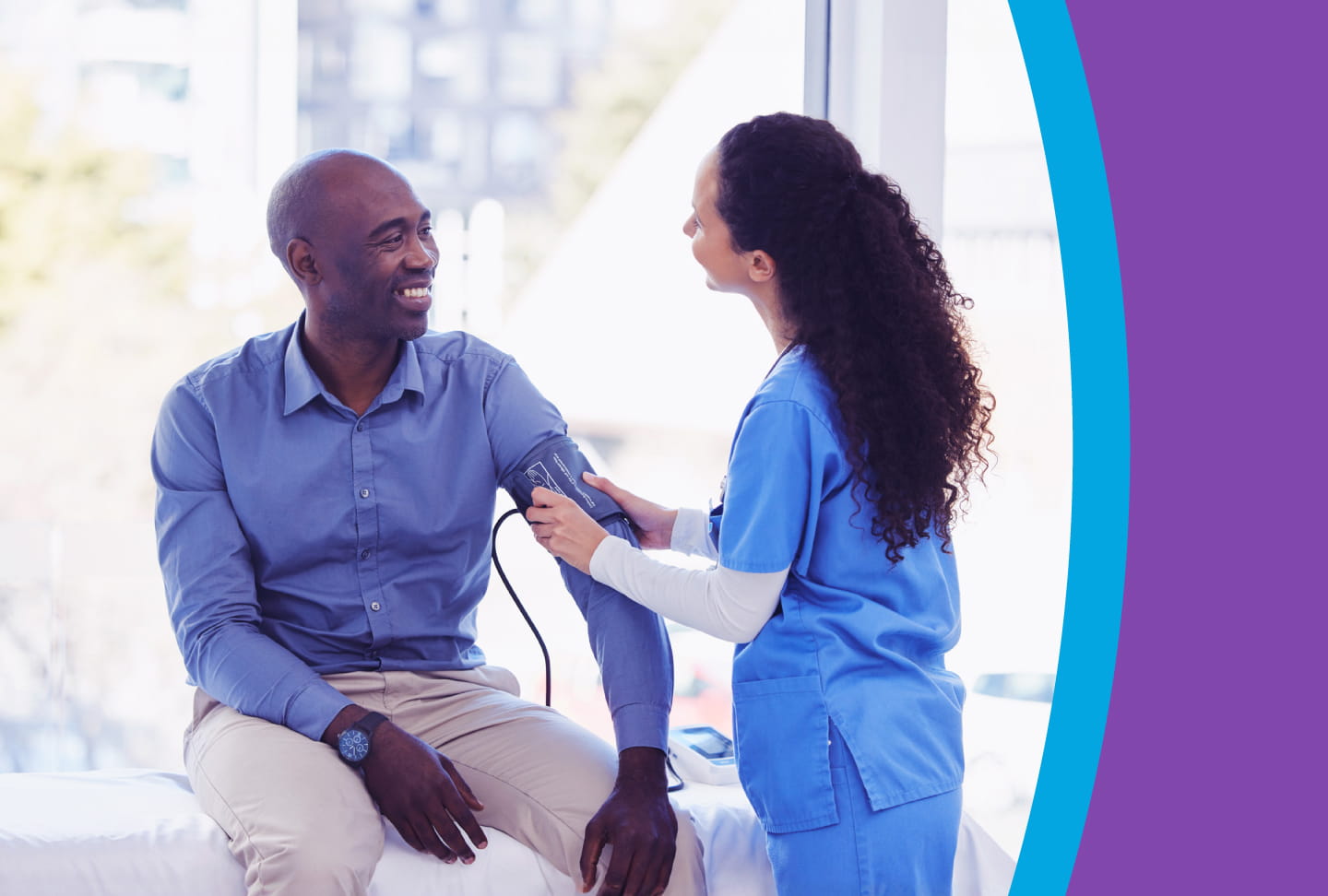 Team Up with Wellstar to Fight These Men’s Health Issues Provider checking patient's blood pressure