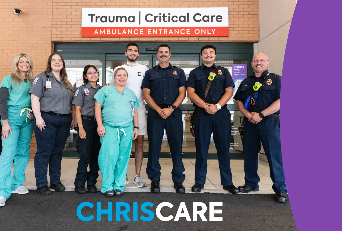 ChrisCare Chris survived a nearly fatal car accident and took a victory walk through Wellstar Kennestone's hallways to thank his care team.