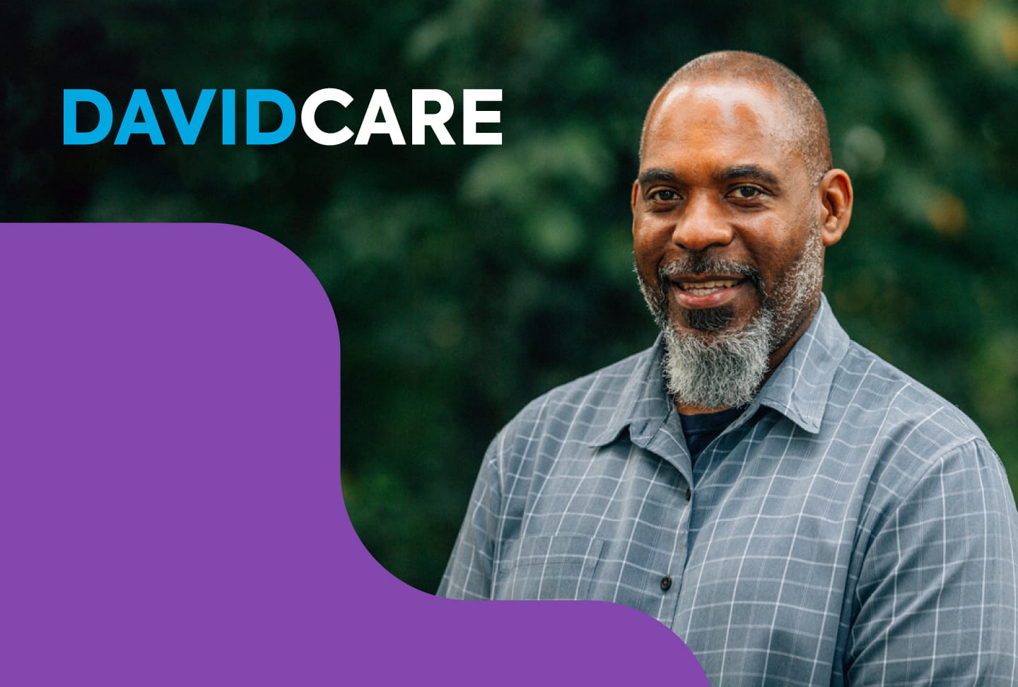 DavidCare: Prostate Cancer Survival & Support David smiling and the word DavidCare.