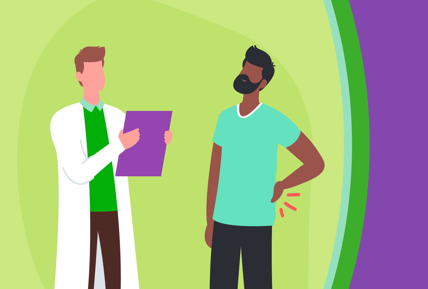 Wellstar Paulding Medical Center Launches Spine Surgery Services Illustration of provider speaking with patient