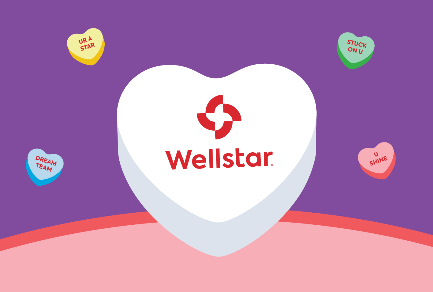 Vital Valentines: Celebrating Our Healthcare Heroes "We love our Vital Valentines" poster.