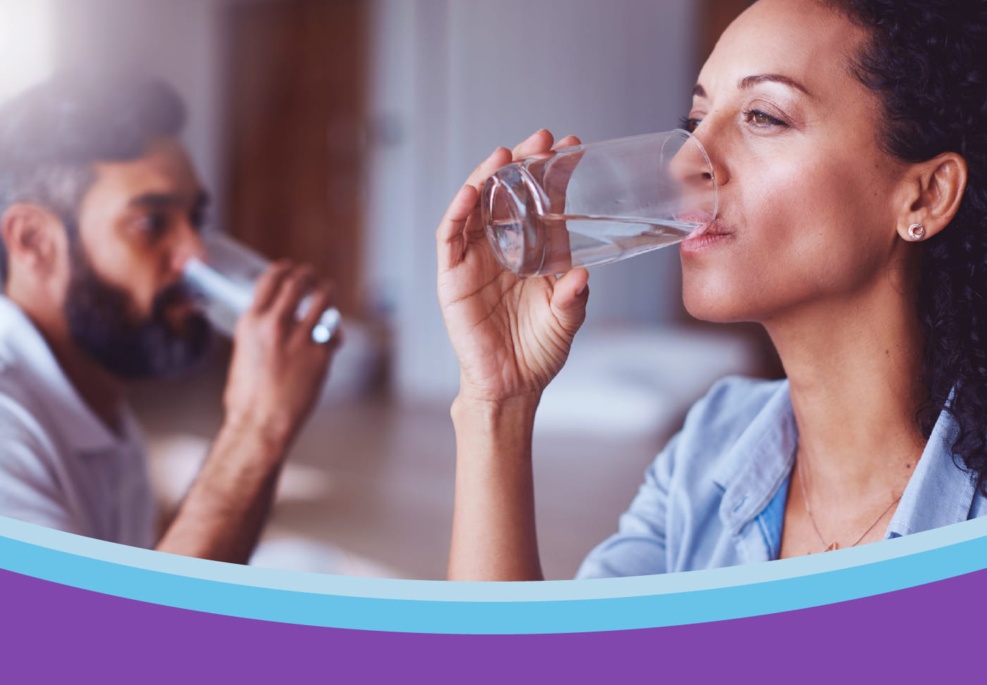 Urology and You: A Doctor Answers Sensitive Questions Woman and man drinking water
