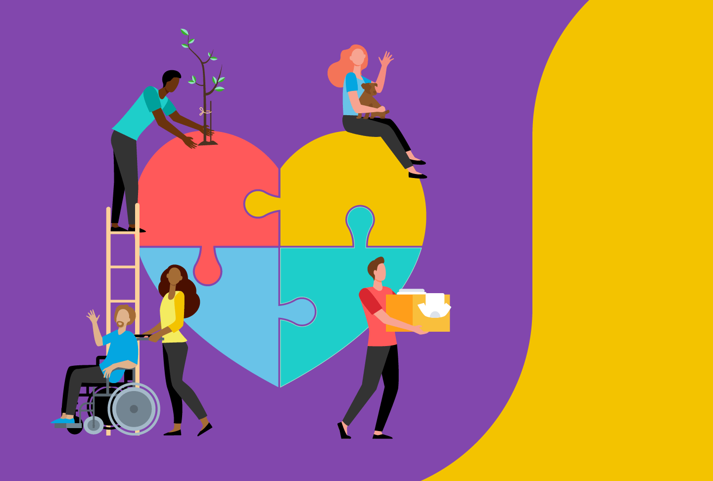 Connect with Community Resources Using Wellstar Find Help People with puzzle pieces forming heart