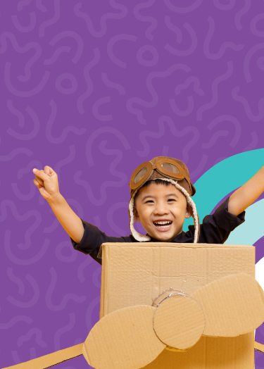 Image of child playing in a box