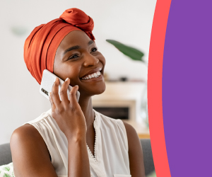 Woman talking on phone