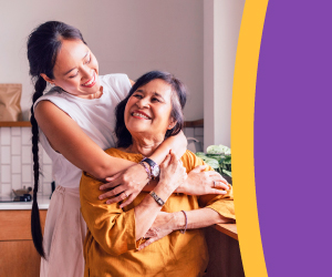 daughter hugging mother