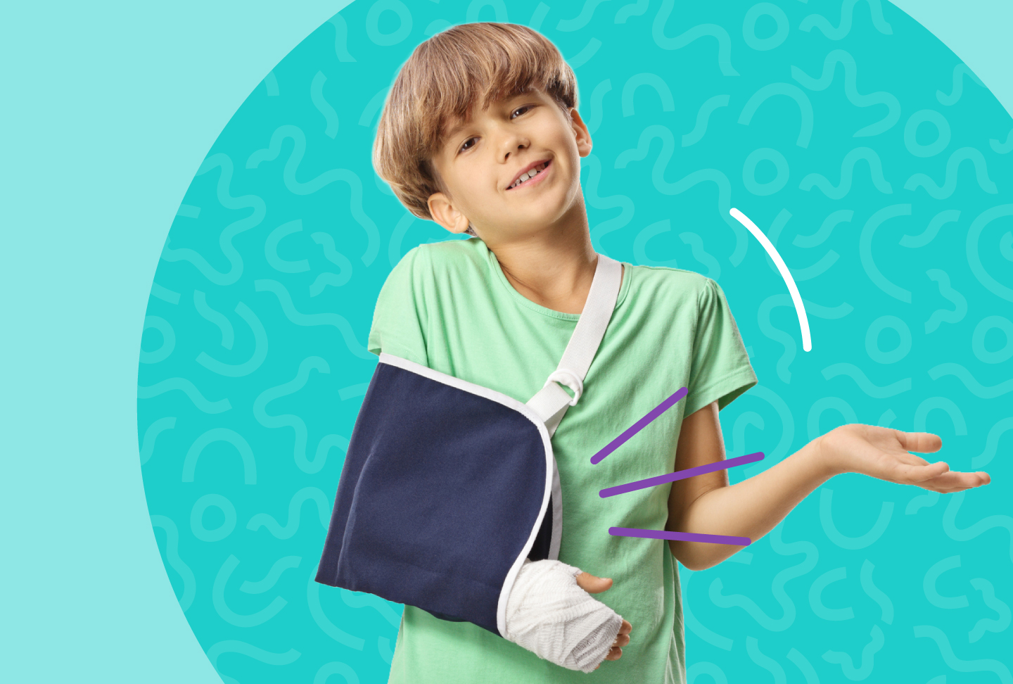 Child with arm in sling