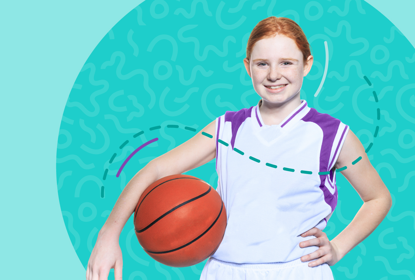 Child holding basketball