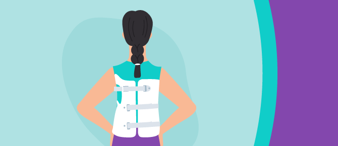 Illustration of person wearing brace