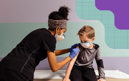 Pediatric patient receiving a COVID-19 vaccine.