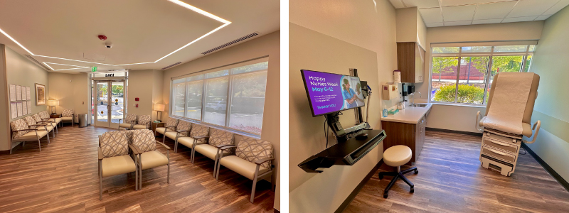 Photos of lobby and exam room