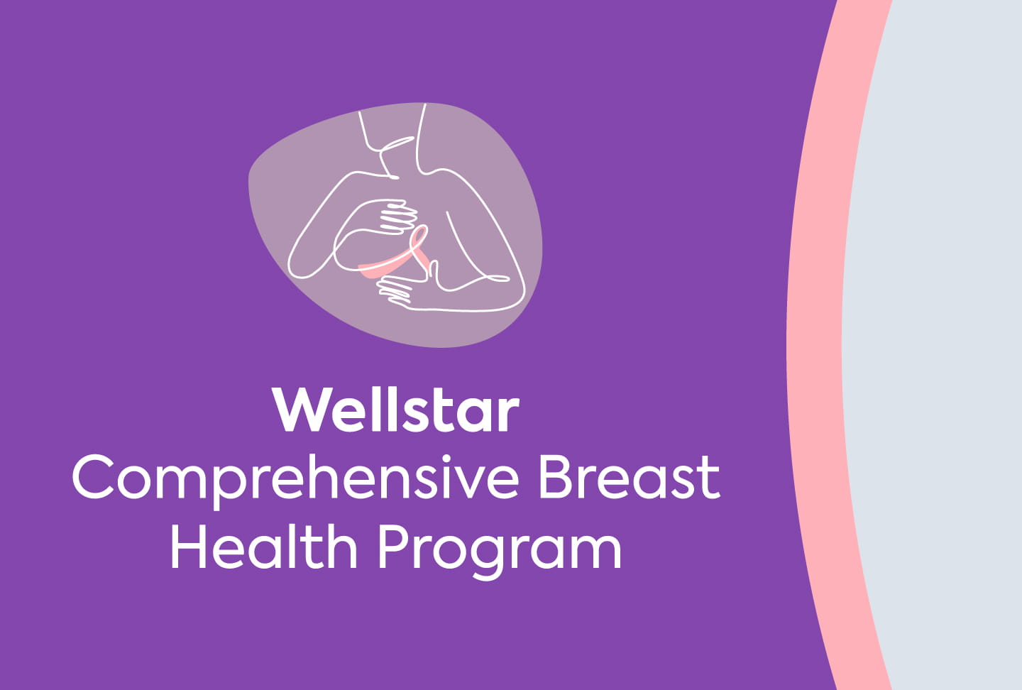 Wellstar Comprehensive Breast Health Program logo (illustration of person and pink ribbon)