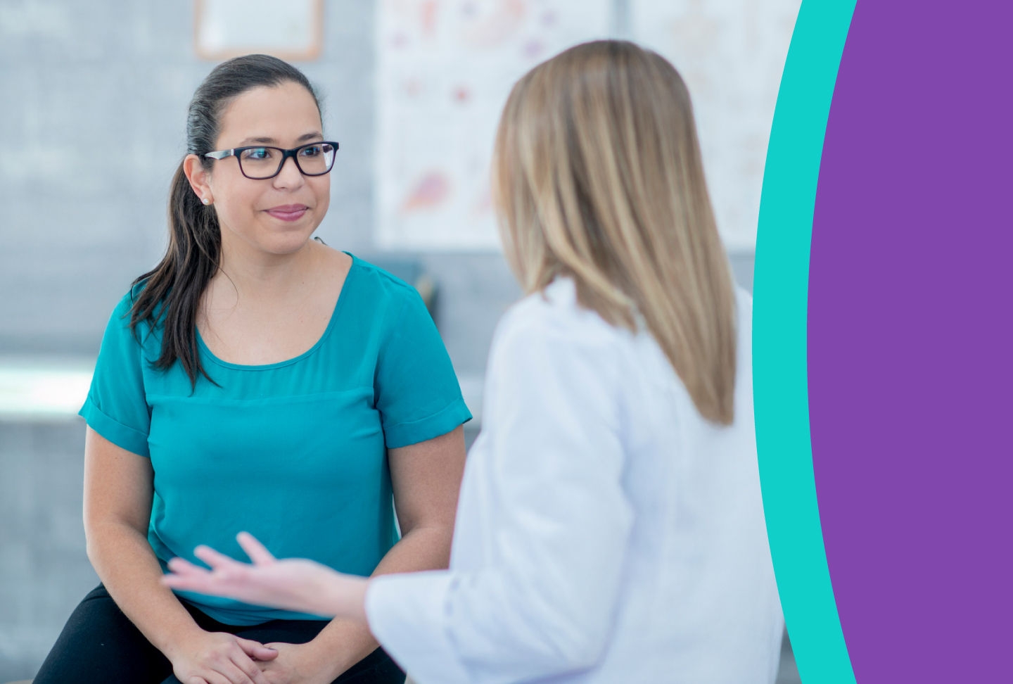 A healthcare provider consults with her patient