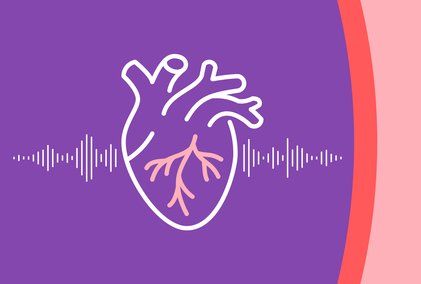 Illustration of heart with wave