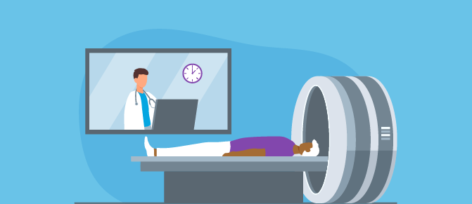 Illustration of provider, patient and imaging technology