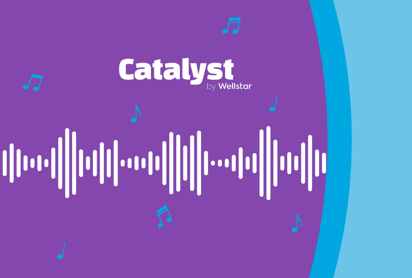 Catalyst logo with sound waves and music notes