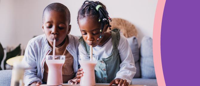 Children drinking smoothies