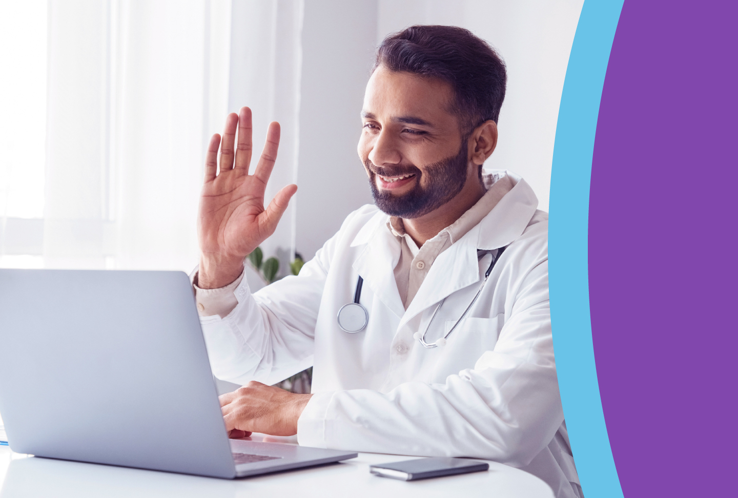 Small and Rural Hospitals Receive Lifeline From Digital Care Network A healthcare provider greets his patient online