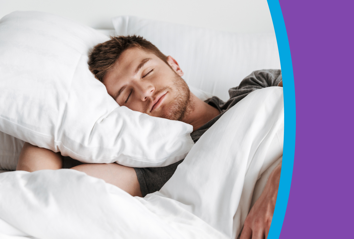 Man sleeping soundly and comfortably