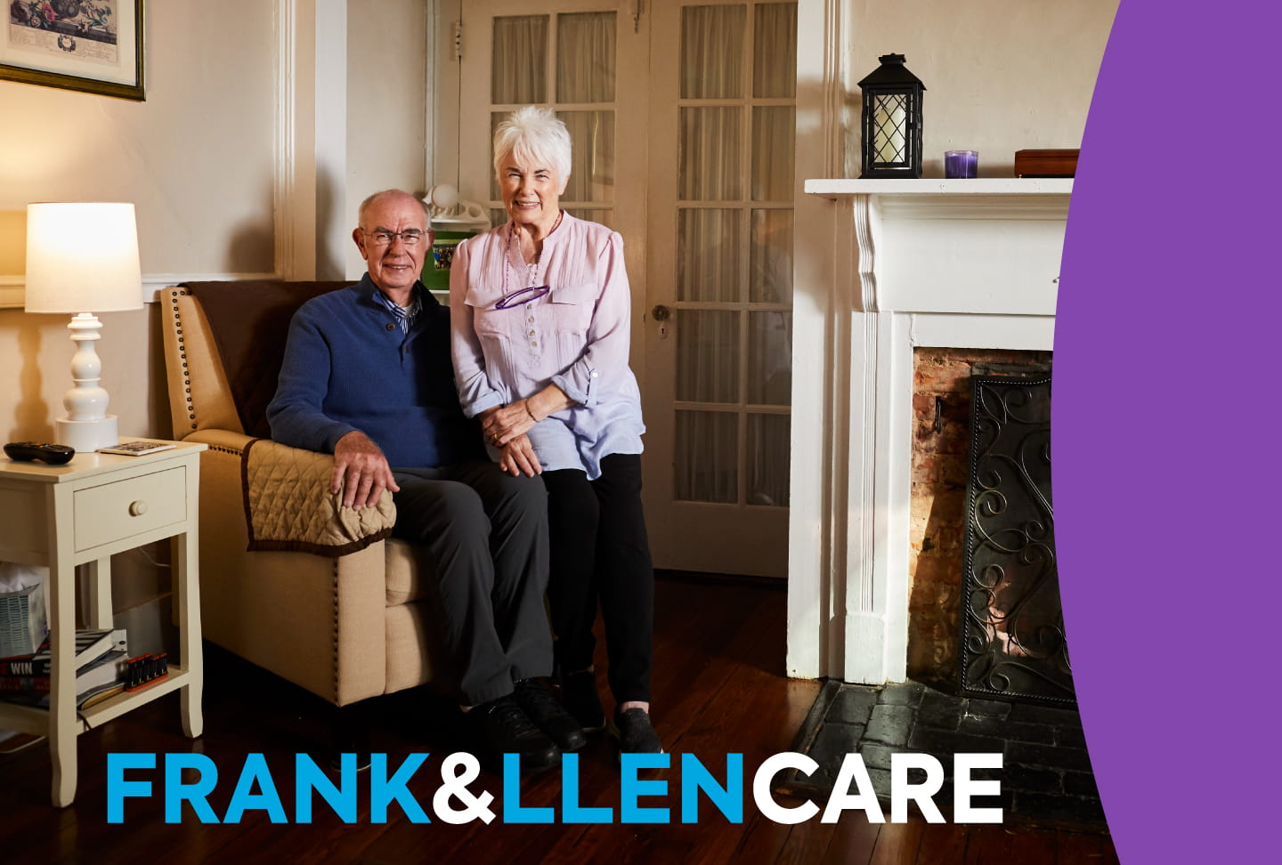 Frank and Llen Ryan in their living room.