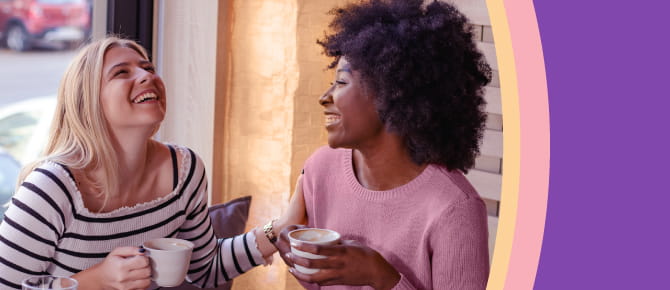 Two women talking