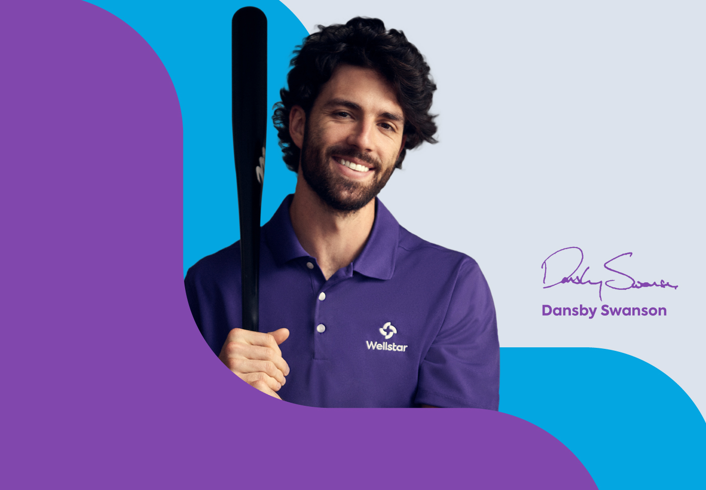 Photo of Dansby Swanson holding baseball bat.