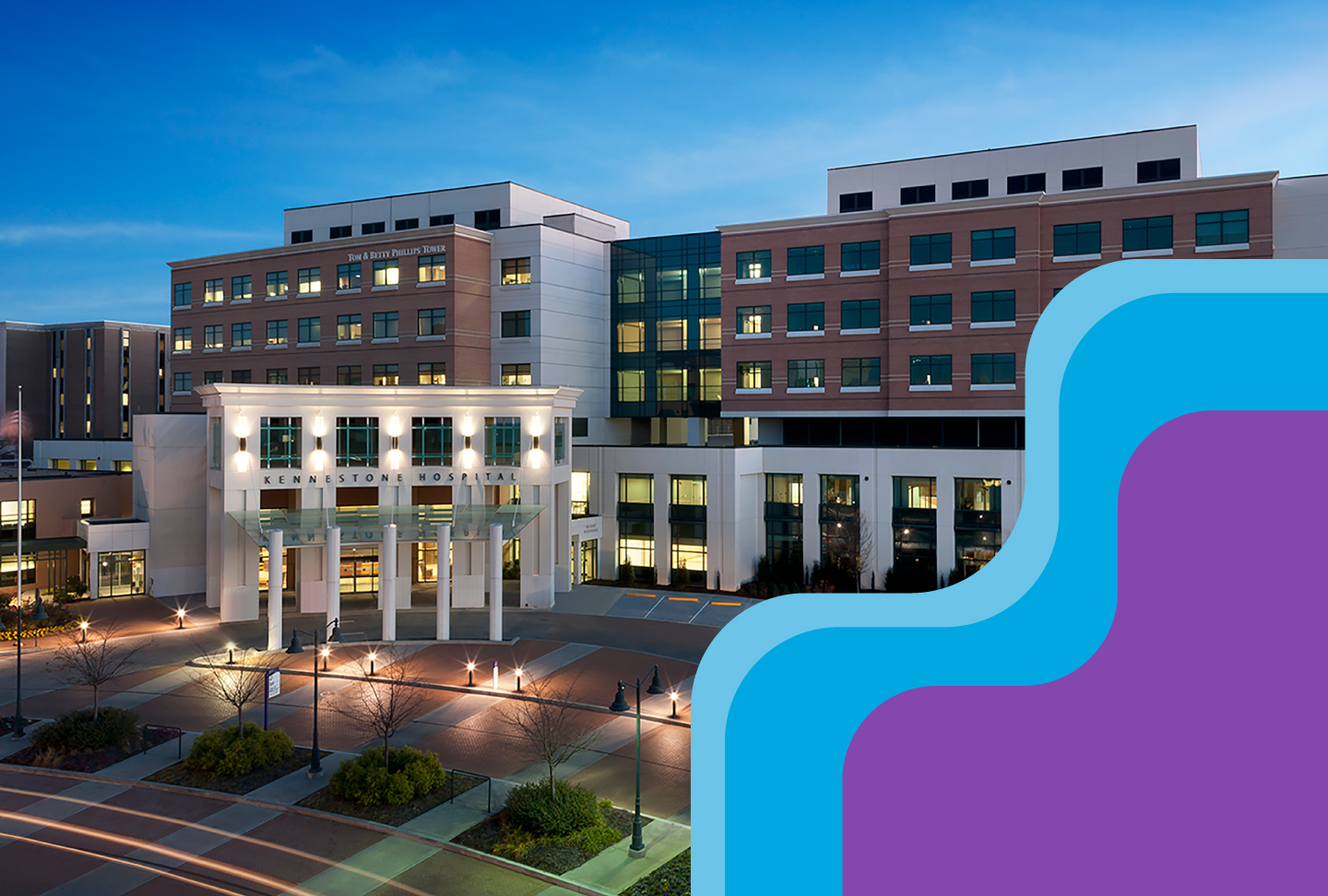 Wellstar Kennestone Hospital at sunset.