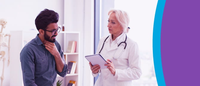 Clinician speaking with patient