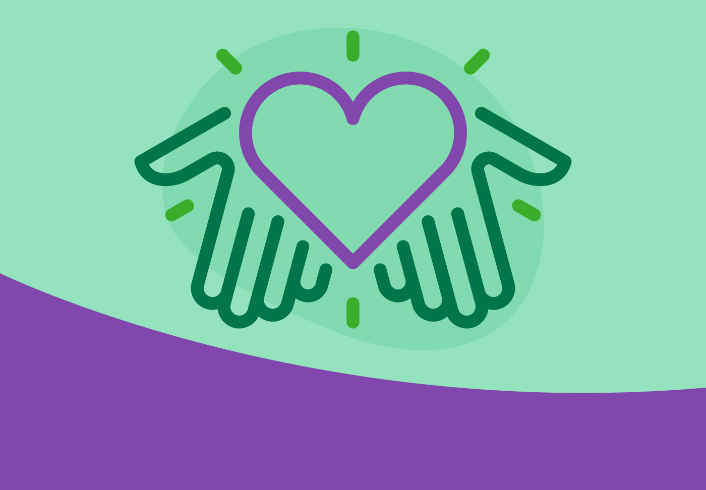 Illustration of hands holding heart. Wellstar and Lown Institute logos