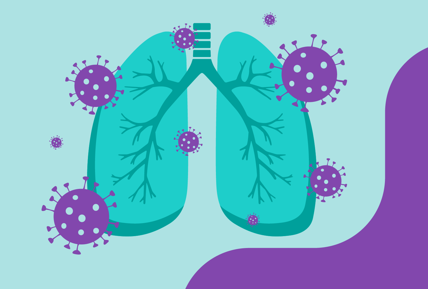Illustration depicting lungs fighting COVID-19.