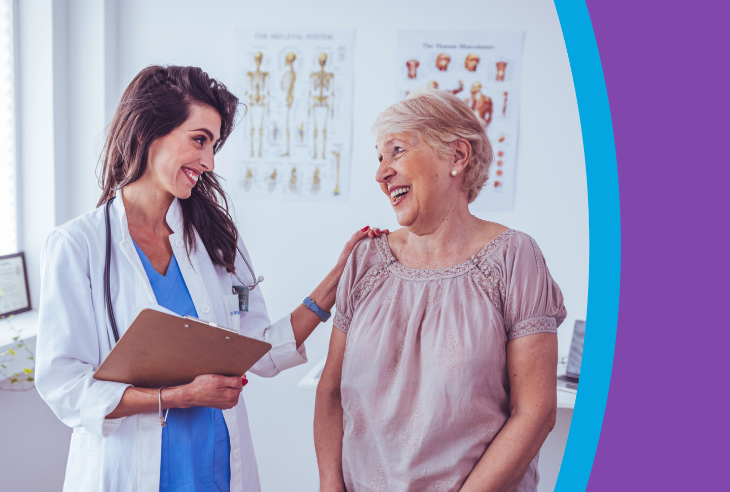 Clinician speaking with patient