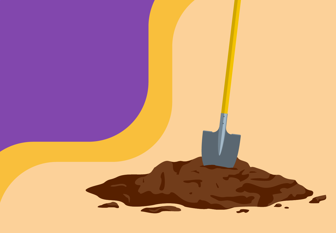 Illustration of shovel and dirt