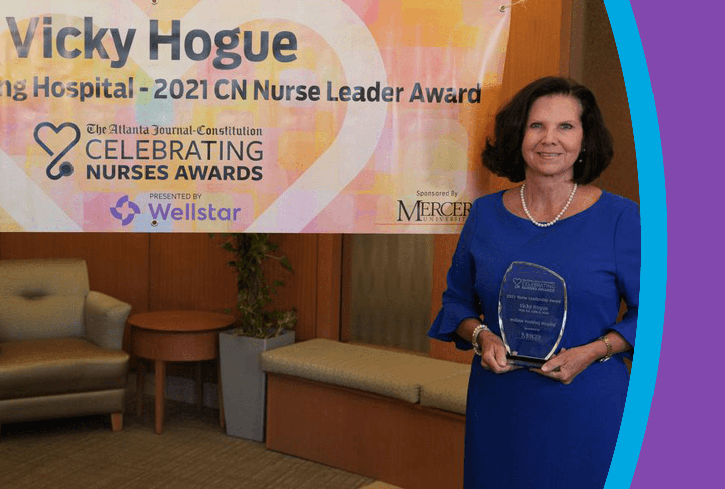 Vicky Hogue, Wellstar Paulding Hospital chief nursing officer, received the AJC’s Celebrating Nurses Leadership Award. Photo credit: Atlanta Journal-Constitution