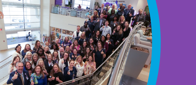 Leadership and staff share a big "thumbs up!" in celebration of Nursing recognition at Wellstar Paulding Medical Center
