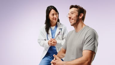 Patient talks with doctor