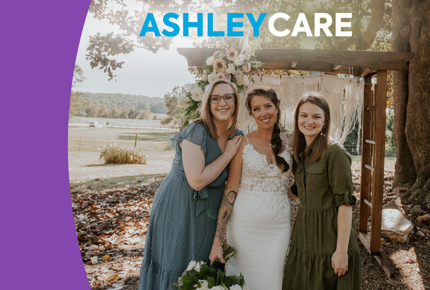 Ashley was able to recover from cardiac arrest and walk down the aisle. 