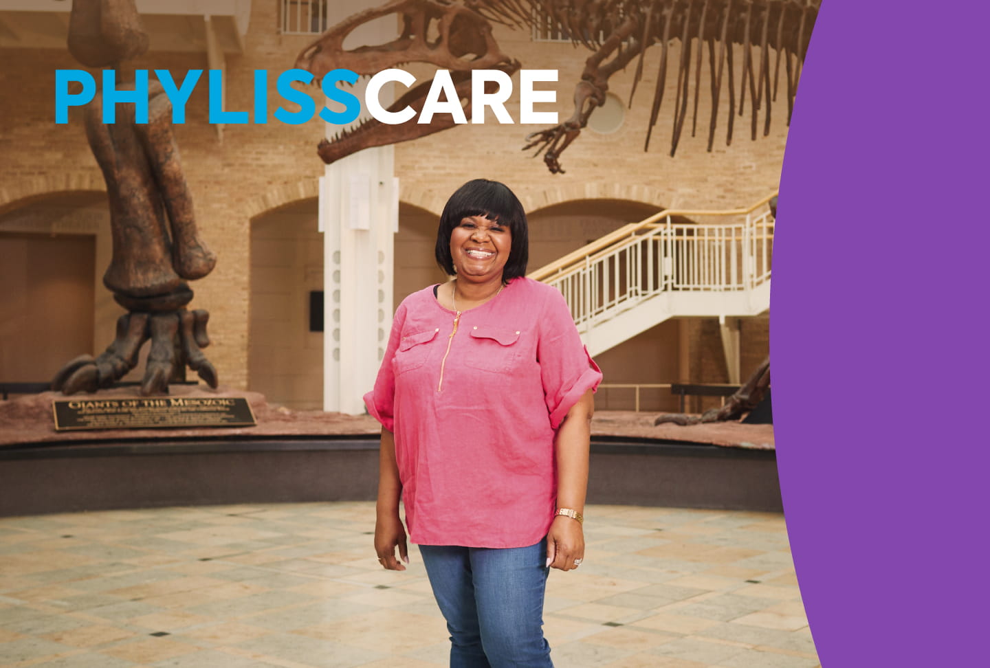 PhylissCare Phyliss standing in a museum