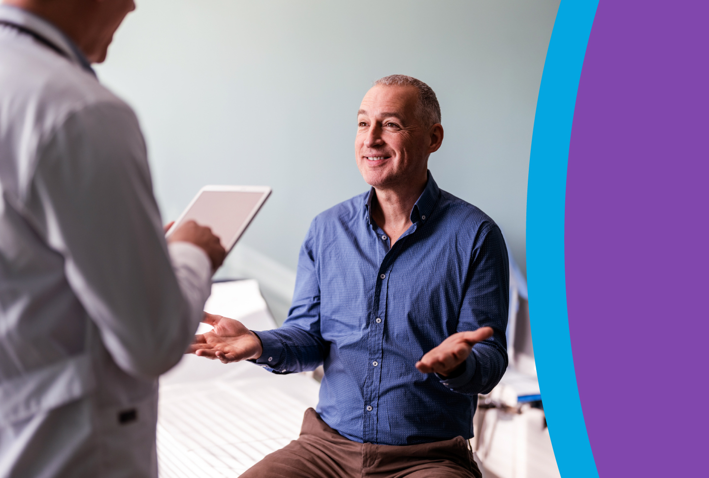 Person speaking with doctor