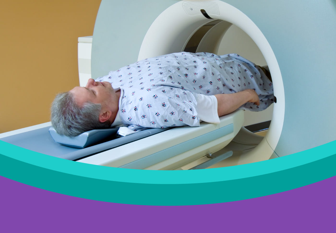 Patient receiving PET scan