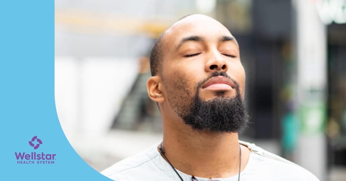 Young man with his eyes closed. 